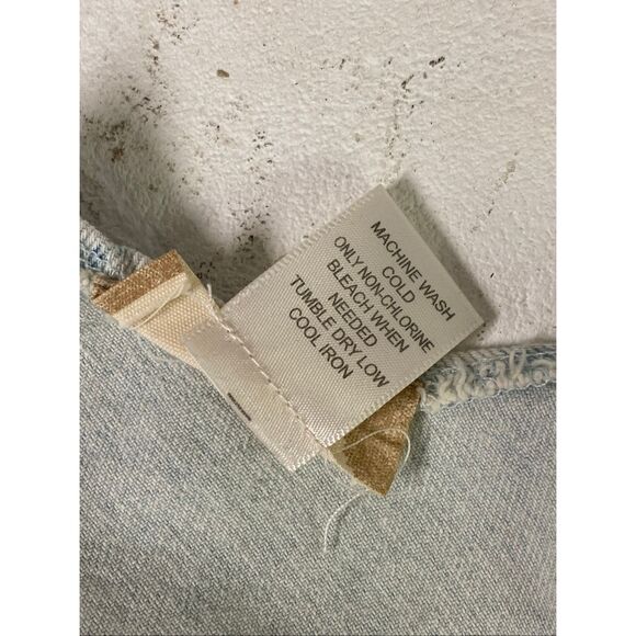 ALTAR’D STATE • Light Blue/White Floral Denim Jean Full Zip Back Sleeveless Crop - Picture 12 of 12